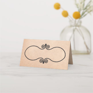 Antique Look Paper Wedding Folded Place Card