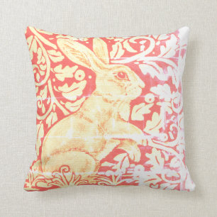 Antique Look Rabbit Pillow Rust Orange Gold Fall