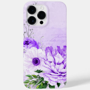 ANTIQUE LOOKING LAVENDER SCRIPT & FLOWERS Case-Mate iPhone 14 PRO MAX CASE