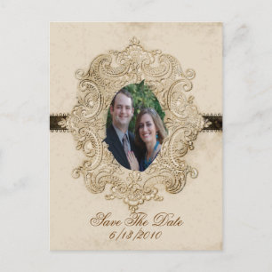 Antique looking Save the date post card
