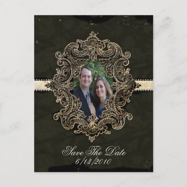 Antique looking Save the date post card (Front)
