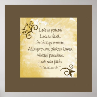 Antique Love Is Patient Poster