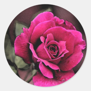 Antique Love Rose Classic Round Sticker