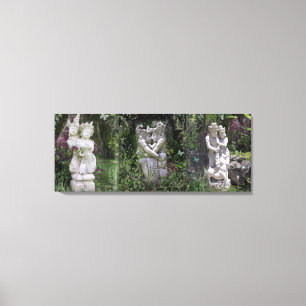 Antique Lovers Statues Trilogy Canvas Print