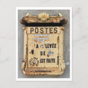 Antique Mailbox in France Postcard