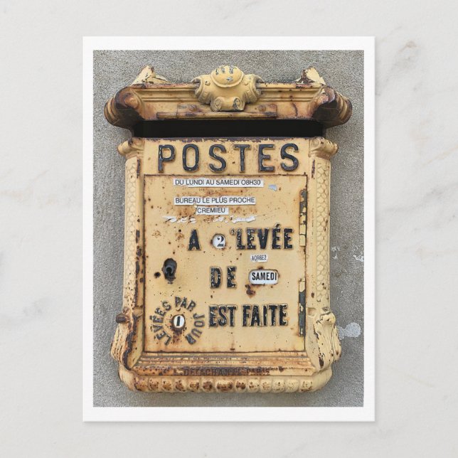 Antique Mailbox in France Postcard (Front)