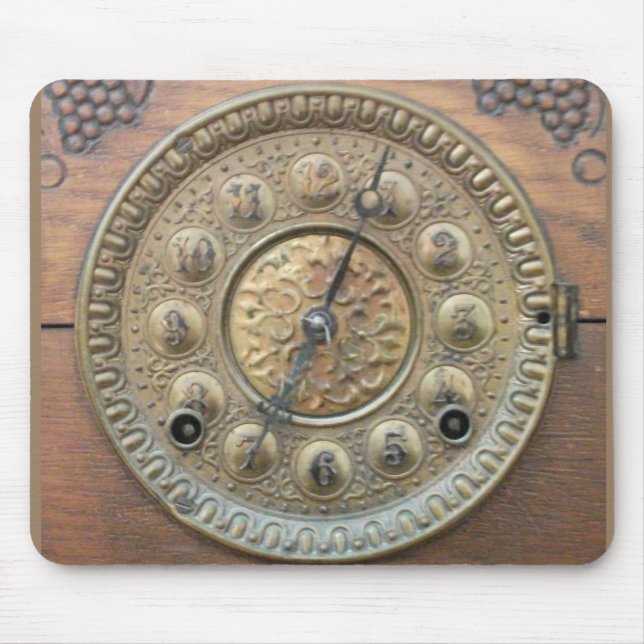 Antique Mantel Clock Face Mouse Mat (Front)