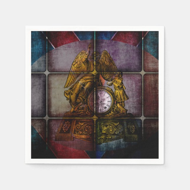 Antique Mantle Clock Paper Napkins (Front)