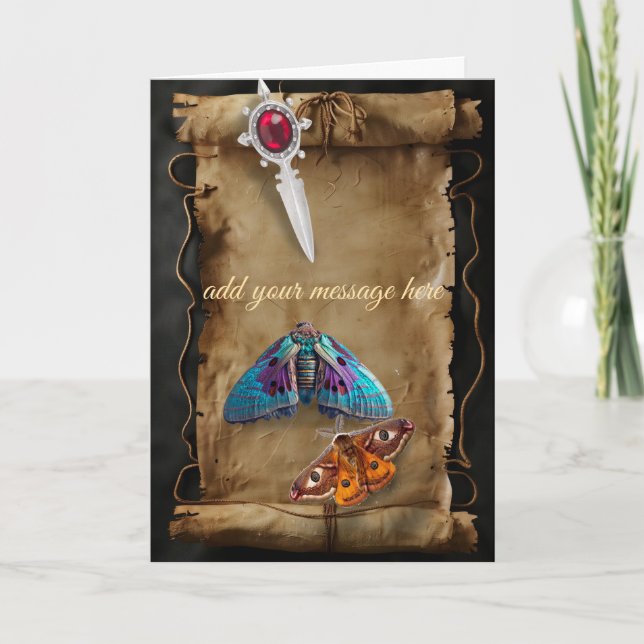 Antique manuscript gothic card (Front)