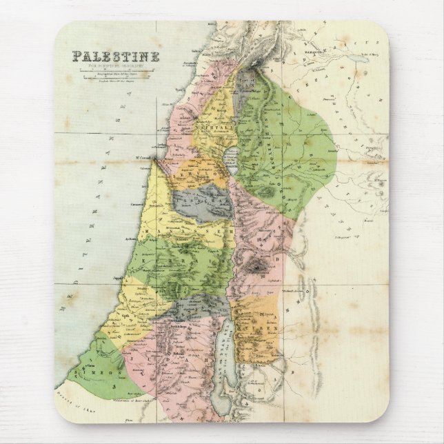 Antique Map - Biblical Palestine Mouse Mat (Front)