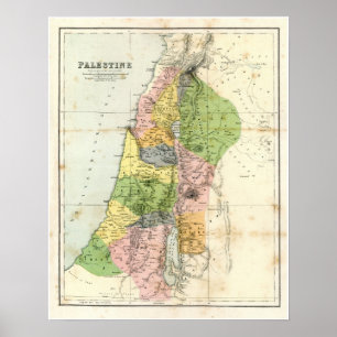 Antique Map — Biblical Palestine Poster