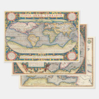 Antique Map Heavy Weight Decoupage Wrapping Paper