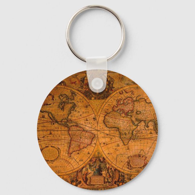 ANTIQUE MAP KEY RING (Front)