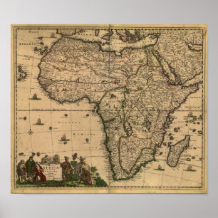Antique Map of Africa 1680 by Frederick De Wit Poster