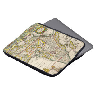 Antique Map of Africa by Hondius and Jansson Laptop Sleeve