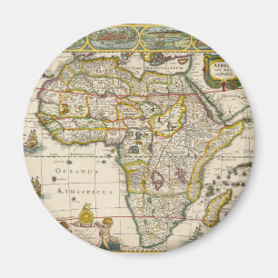 Antique Map of Africa by Hondius and Jansson Magnet