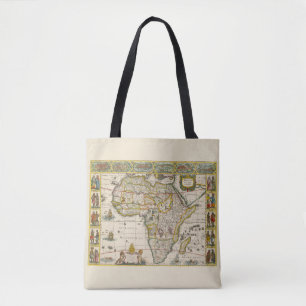 Antique Map of Africa by Hondius and Jansson Tote Bag