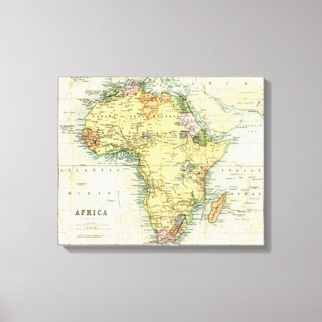 Antique map of Africa Canvas Print (Front)