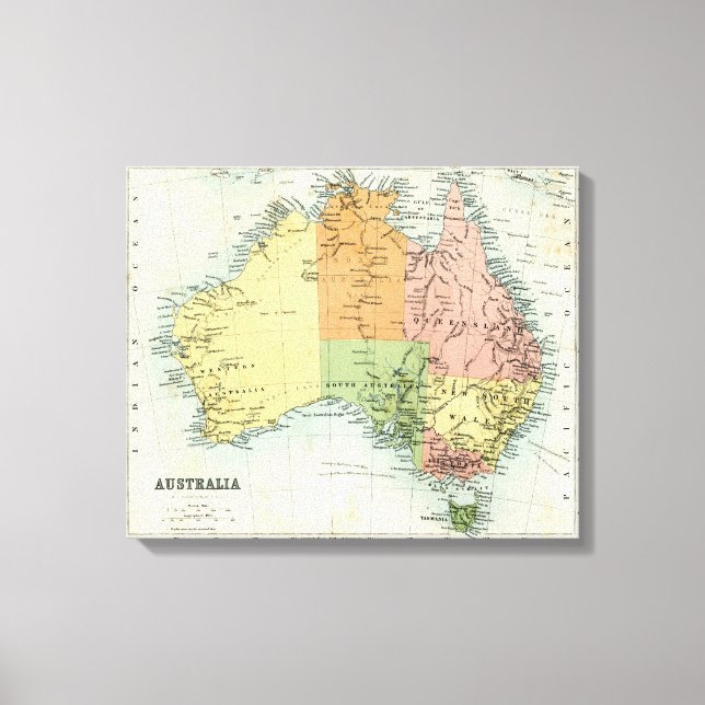 Antique map of Australia Canvas Print (Front)