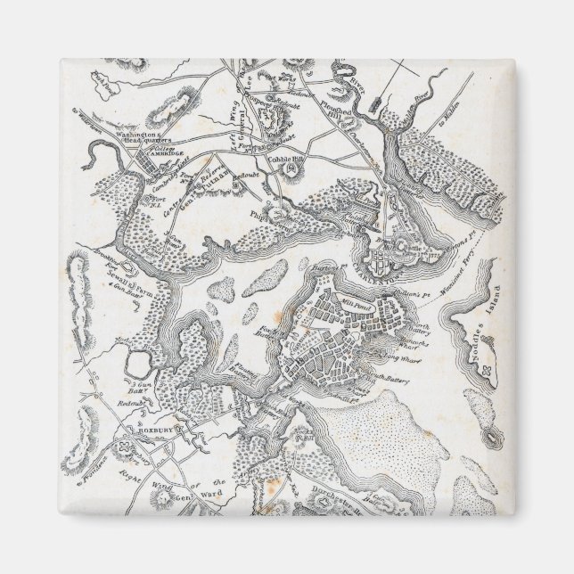 Antique Map of Boston | 1775-1776 Magnet (Front)