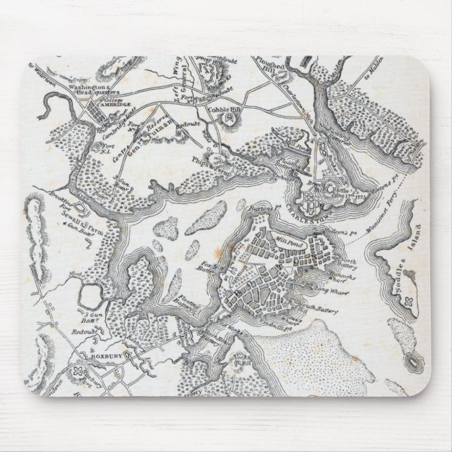 Antique Map of Boston | 1775-1776 Mouse Mat (Front)