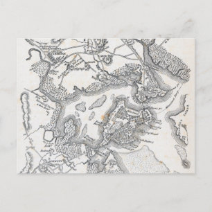 Antique Map of Boston   1775-1776 Postcard