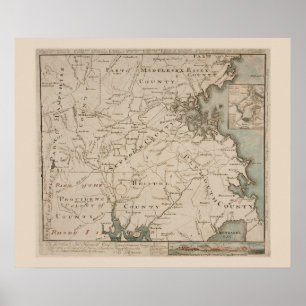 Antique map of Boston and Environs 1775 Poster