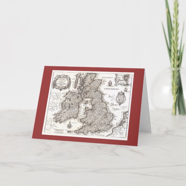 Antique Map of Britain - Greeting Card (Front)