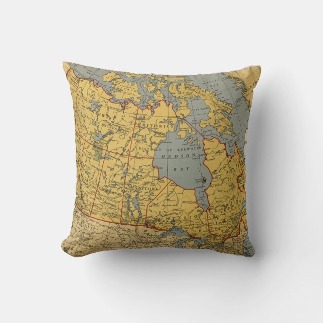 Antique Map of Canada Cushion (Front)