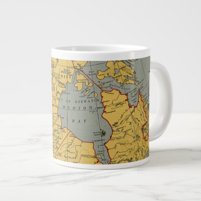 Antique Map of Canada Large Coffee Mug (Front Right)