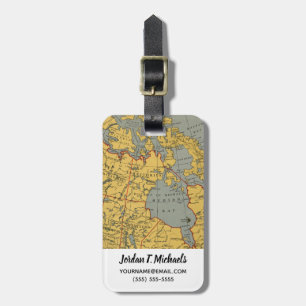 Antique Map of Canada Luggage Tag