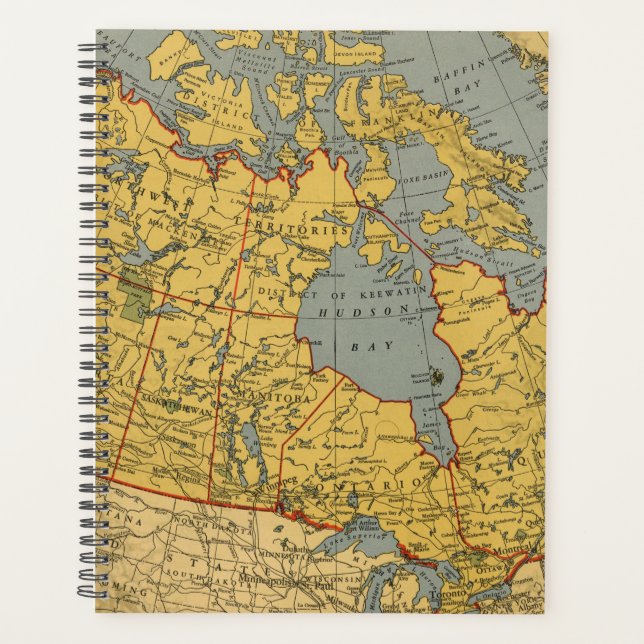 Antique Map of Canada Planner (Front)