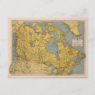 Antique Map of Canada Postcard