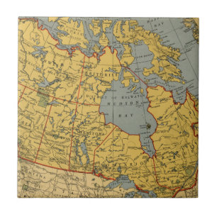 Antique Map of Canada Tile
