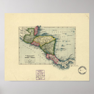 Antique Map of Central America - 1902 Poster
