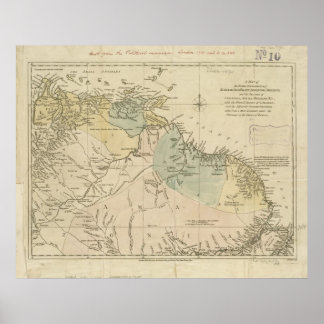 Antique Map of Curacao, Bonaire, Aruba, Suriname Poster
