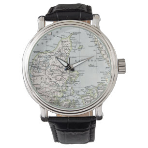Antique Map of Denmark, Danmark in Danish, 1905 Watch