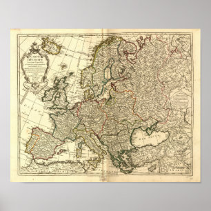 Antique Map of Europe 1769 Poster