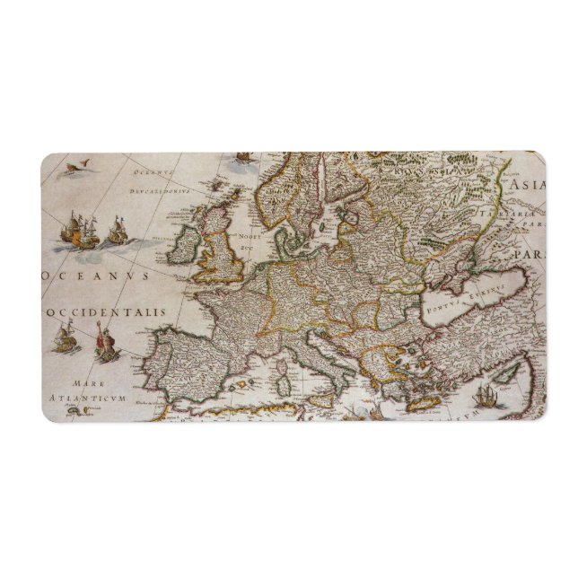 Antique Map of Europe by Willem Jansz Blaeu, c1617 (Front)
