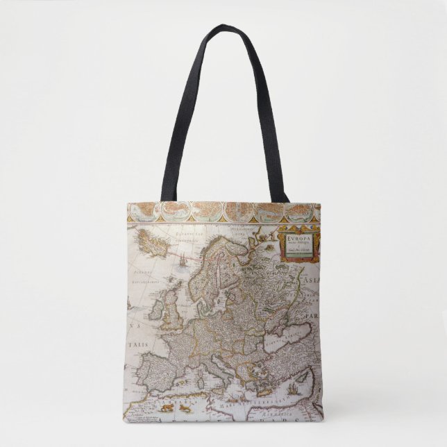 Antique Map of Europe by Willem Jansz Blaeu, c1617 Tote Bag (Front)