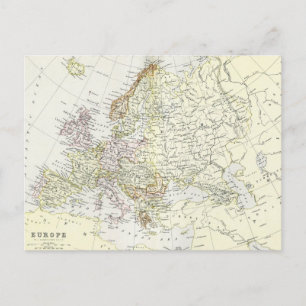 Antique map of Europe Postcard