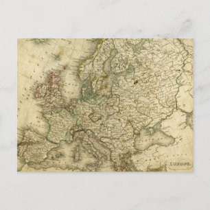 Antique Map of Europe Postcard