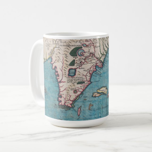 Antique Map of Florida and Cuba Coffee Mug (Front Left)