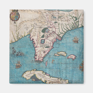 Antique Map of Florida and Cuba Magnet