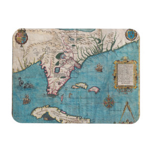 Antique Map of Florida and Cuba Magnet