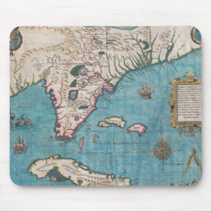 Antique Map of Florida and Cuba Mouse Mat