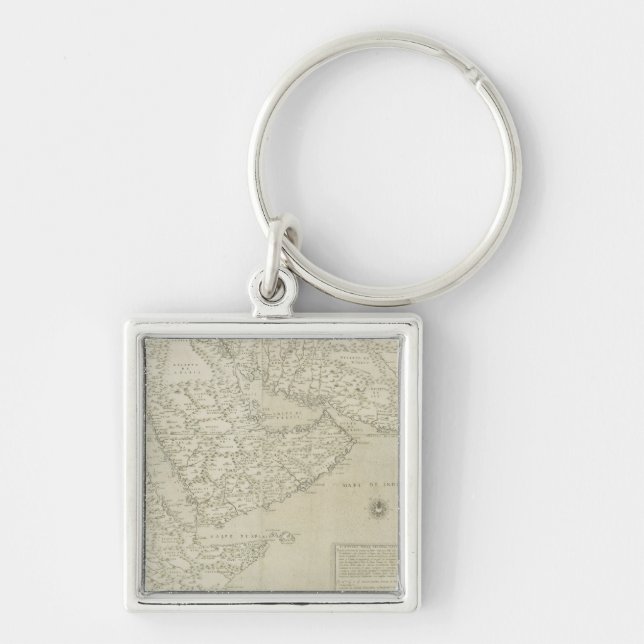 Antique Map of Horn of Africa Key Ring (Front)