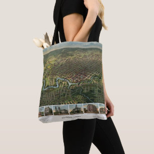 Antique Map of Houston, Texas with Buffalo River Tote Bag