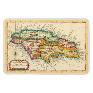 Antique Map of Jamaica 1758 Magnet