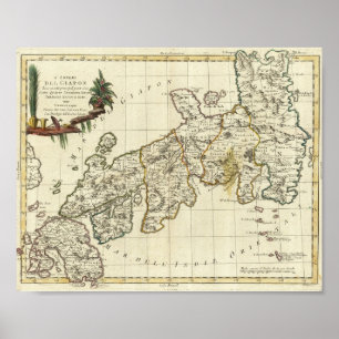 Antique Map of Japan 1785 Poster